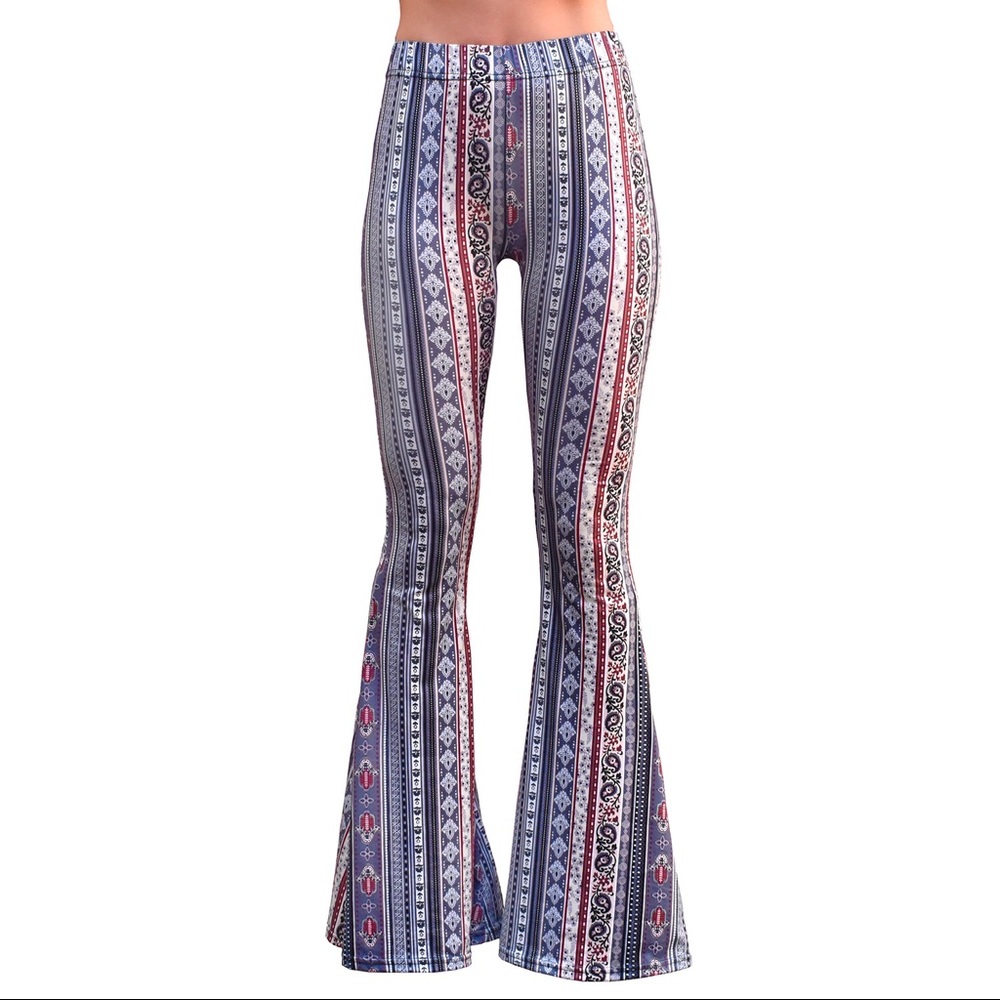 High Waisted Bell Bottom Flare Stretch Yoga Pants